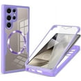thumbnail image 1 of Case for Galaxy S22 Ultra,Full-Body Rugged Stylish Protective Clear Colorful Back Hybrid 3-in-1 with Built-in Screen Wireless Charging Phone Case for Samsung Galaxy S22 Ultra 5G,6.8" 2022 (Purple), 1 of 10
