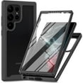 thumbnail image 1 of Case For Galaxy S22 Ultra,Slim Full-Body Rugged Stylish Protective Clear Back Hybrid 3-in-1 Case With Built-in Screen Protector Phone Case For Samsung Galaxy S22 Ultra 5G,6.8 inch 2022 (Black), 1 of 10