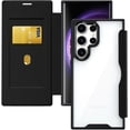thumbnail image 1 of Case for Galaxy S23,Clear Back Design Heavy Duty Drop Protection Anti Theft Flip Leather Wallet Cover with Card Holder Shockproof Phone Case for Samsung Galaxy S23 5G,6.1 Inch 2023 (Black), 1 of 6
