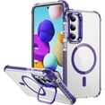 thumbnail image 1 of Case for Galaxy S23 FE,Military Drop Clear Rainbow Built-in Lens Holder Kickstand with Wireless Charging Shockproof Protective Phone Case for Samsung Galaxy S23 FE 5G,6.4" 2023 (Purple), 1 of 16