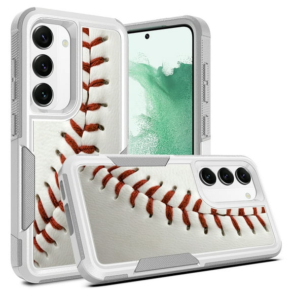 Case for Galaxy S23 Plus, Baseball Sport Print 2 in 1 Heavy Duty Armor Shockproof Tough Hybrid Dual Layer Rubber Drop Protection Soft Bumper Rugged Phone Cover Case for Samsung Galaxy S23 Plus
