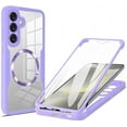 thumbnail image 1 of Case for Galaxy S24 FE,Full-Body Rugged Stylish Protective Clear Colorful Back Hybrid 3-in-1 with Built-in Screen Wireless Charging Phone Case for Samsung Galaxy S24 FE 5G,2024 (Purple), 1 of 10