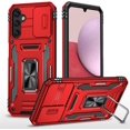 thumbnail image 1 of Case for Galaxy S24 FE,Military Grade Car Holder Protection [Built-in Kickstand] Magnetic Metal Ring Heavy Duty TPU+PC Shockproof Phone Case for Samsung Galaxy S24 FE 5G,2024 (Red), 1 of 7