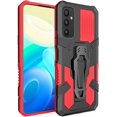 thumbnail image 1 of Case for Galaxy S24 FE,Military Grade Protection [Built-in Back Clip Kickstand] [Magnetic Car Holder] Dual-Layer Heavy Duty TPU+PC Shockproof Phone Case for Samsung Galaxy S24 FE 5G,2024 (Red), 1 of 10