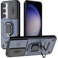 thumbnail image 1 of Case for Galaxy S24 FE,Military Slide Lens Camera Protection [Built-in Kickstand] Magnetic Metal Ring Holder Heavy Duty TPU+PC Shockproof Phone Case for Samsung Galaxy S24 FE 5G 2024 (Blue), 1 of 12