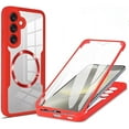 thumbnail image 1 of Case for Galaxy S24 Plus,Full-Body Rugged Stylish Protective Clear Colorful Back Hybrid 3-in-1 with Built-in Screen Wireless Charging Phone Case for Samsung Galaxy S24 Plus 5G,6.7" 2024 (Red), 1 of 18