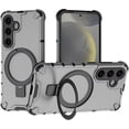 thumbnail image 1 of Case for Galaxy S24 Plus,Grating Antiskid [Built-in Kickstand] Magnetic Rotate Ring Holder Heavy Duty TPU+PC Shockproof Protect Phone Case for Samsung Galaxy S24 Plus 5G,6.7 Inch 2024 (Gray), 1 of 18