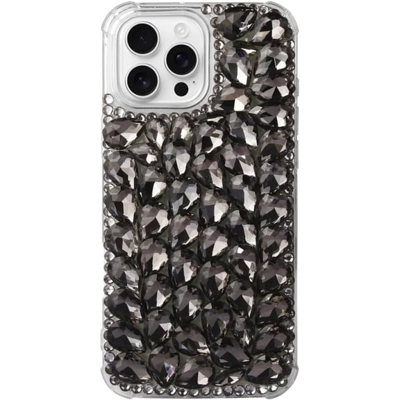 Case for Galaxy S24 Ultra,3D Handmade Sparkle Stunning Stones Crystal Diamond Bling Glitter Girls Women Shockproof Phone Case for Samsung Galaxy S24 Ultra 5G,6.8 inch 2024 (Gray)