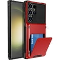 thumbnail image 1 of Case for Galaxy S24 Ultra,Flip Cover Hidden Card Slot Wallet Case,Card Holder Dual-Layer Design Heavy Duty Protection Shockproof Phone Case for Samsung Galaxy S24 Ultra 5G,6.8" 2024 (Red), 1 of 12