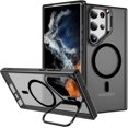 thumbnail image 1 of Case For Galaxy S24 Ultra,Military Grade Drop Full-Body Shockproof Protective Lens Holder Kickstand With Wireless Charging TPU+PC Phone Case For Samsung Galaxy S24 Ultra 5G,6.8 Inch 2024 (Black), 1 of 8