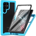 thumbnail image 1 of Case for Galaxy S24 Ultra,Slim Full-Body Rugged Stylish Protective Clear Back Hybrid 3-in-1 Case with Built-in Screen Protector Phone Case for Samsung Galaxy S24 Ultra 5G,6.8 inch 2023 (Light Blue), 1 of 9