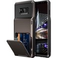 thumbnail image 1 of Case for Galaxy S8 Case Wallet 4-Slot Pocket Credit Card ID Holder Flip Door Scratch Resistant Dual Layer Protective Bumper Rugged Rubber Armor Hard Shell Cover for Samsung Galaxy S8 Gun Metal, 1 of 5