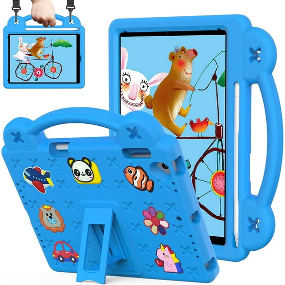 Case for Galaxy Tab A 10.1 2019 (SM-T510/T515), Kids Girl Shockproof Protective with Pencil Holder, Folding Handle Stand Shoulder Strap for 10.1 Inch Galaxy Tab A SM-T510 SM-T515