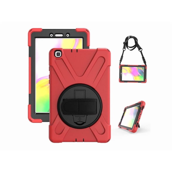 Case for Galaxy Tab A 8.0 2019 Model SM-T290 SM-T295 Heavy Duty Shockproof Protective Case Cover with 360 Rotating Kickstand Hand Strap Shoulder Strap for Samsung Galaxy Tab A 8.0 2019 Without S Pen