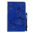 thumbnail image 1 of Case for Galaxy Tab A 8.0" 2017 SM-T380 T385, Ultra Slim Lightweight Fit Folio Flip PU Leather Butterfly Embossed Stand Cover Shockproof Protection Soft TPU Back Wallet Cover, Blue, 1 of 6