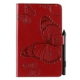 thumbnail image 1 of Case for Galaxy Tab A 8.0" 2019 SM-P200 P205, Ultra Slim Lightweight Fit Folio Flip PU Leather Butterfly Embossed Stand Cover Shockproof Protection Soft TPU Back Wallet Cover, Red, 1 of 6