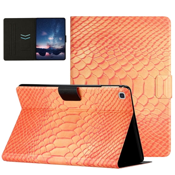 Case for Galaxy Tab A8 10.5" 2022(SM-X200/SM-X205/SM-X207), Allytech Synthetic Leather Smart Auto Sleep Wake Kickstand Card Slots Case for Samsung Galaxy Tab A8 X200, Orange