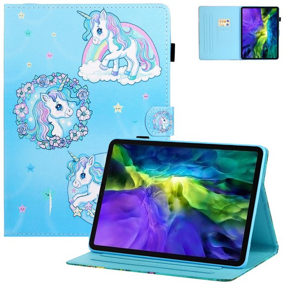 Case for Galaxy Tab A8 10.5 Inch,  Multi-Angle Viewing Folio Stand Full Body Protection Cover with Auto Wake/Sleep for Samsung Galaxy Tab A8 10.5 Inch 2022 (SM-X200/X205/X207),Blue Unicorn