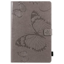 Case for Galaxy Tab S5e 10.5" 2019 SM-T720/T725, Slim Fit Folio Flip PU Leather Butterfly Embossed Smart Stand Cover Auto Wake/Sleep Shockproof Protection TPU Back Cover, Gray