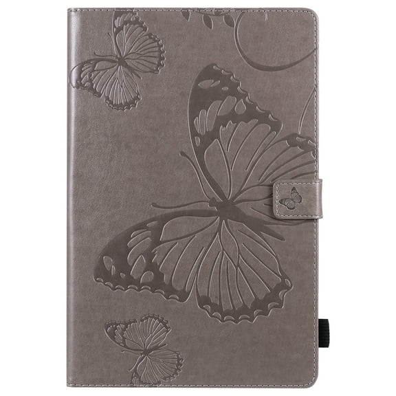 Case for Galaxy Tab S5e 10.5" 2019 SM-T720/T725, Slim Fit Folio Flip PU Leather Butterfly Embossed Smart Stand Cover Auto Wake/Sleep Shockproof Protection TPU Back Cover, Gray
