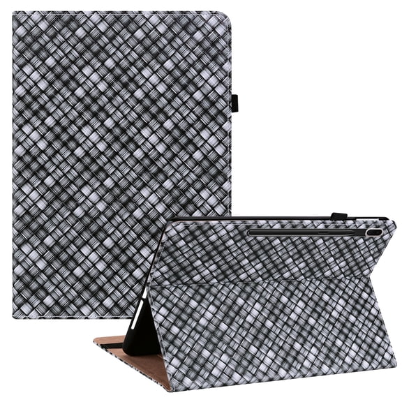 Case for Galaxy Tab S7 FE 2021/Galaxy Tab S7 Plus/S7+ 12.4", Allytech Folding Stand Cover with Auto Sleep Wake Card Slots Wallet Case with Pen Holder for Samsung Tab SM-T730/T735/T736B/T970, Black