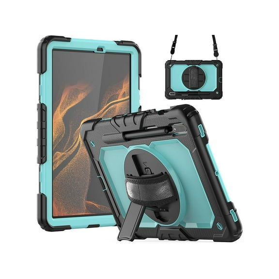 Case for Galaxy Tab S8 2022 / Tab S7 2020 11 Inch (SM-X700/706/T870/T875) with S Pen Holder, Rugged Heavy Duty Shockproof Rotating Kickstand Protective Cover for Galaxy Tab S8 / S7 11"