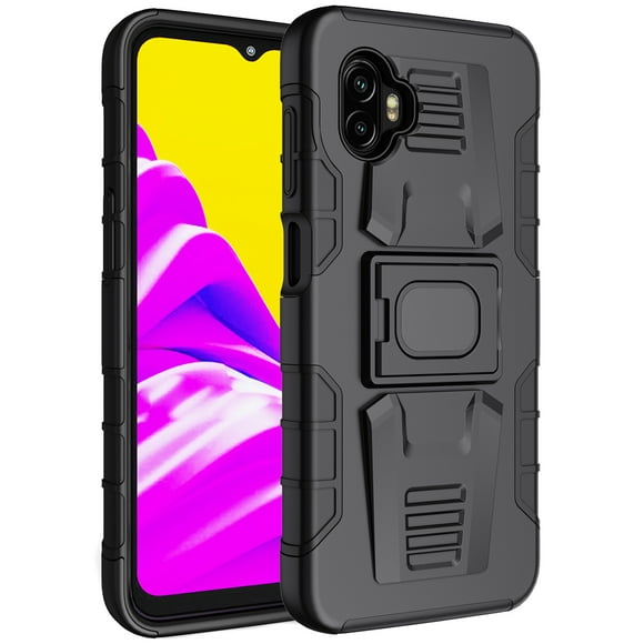 Case for Galaxy XCover 6 Pro, Nakedcellphone Rugged Ring Grip Cover with Stand [Built-In Mounting Plate] for Samsung XCover6 Pro Phone (2022, SM-G736)