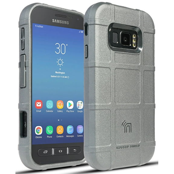 Case for Galaxy XCover FieldPro, Nakedcellphone [Gray] Rugged Shield Phone Cover [Anti-Fingerprint, Matte Textured] for Samsung Galaxy XCover FieldPro (SM-G889A)