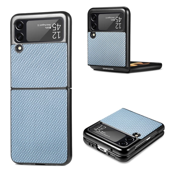 Case for Galaxy Z Flip 4 5G 2022, Allytech Fiber Texture Phone Cover Anti-Scratch Slimi Fit Hard PC Protective Case for Samsung Galaxy Z Flip 4 (2022), Blue