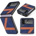 thumbnail image 1 of Case for Galaxy Z Flip 4 5G 5G, Fashion Z Stitching Design Pattern Shockproof Protection Phone Case Full Body Protection Back Case Slim Phone Cover for Galaxy Z Flip 4 5G 2022, Blue, 1 of 7