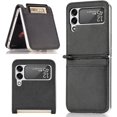 thumbnail image 1 of Case for Galaxy Z Flip 4 5G 5G,  Galaxy Z Flip 4 5G Wallet PU Leather Case with Card Holder, Shockproof Full-Body Protective Cover Phone Case for Galaxy Z Flip 4 5G 2022, Black, 1 of 13