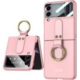 thumbnail image 1 of Case for Galaxy Z Flip 4 Phone Case, Flip 4 Case with Ring, Ultra-Thin Folding Screen Samsung Flip 4 Case Protective Cover with Ring, Shockproof Protector for Samsung Galaxy Z Flip 4 2022 Pink, 1 of 7