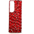 thumbnail image 1 of Case for Galaxy Z Fold 4,Galaxy Z Fold 4 5G Case,3D Handmade Sparkle Stunning Stones Crystal Diamond Bling Glitter Phone Case for Samsung Galaxy Z Fold 4 5G,2022 (Red), 1 of 6