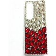 thumbnail image 1 of Case for Galaxy Z Fold 4,Galaxy Z Fold 4 5G Case,3D Handmade Sparkle Stunning Stones Crystal Diamond Bling Glitter Phone Case for Samsung Galaxy Z Fold 4 5G,2022 (White/Red), 1 of 7