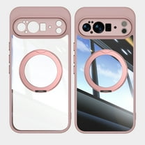 Case for Google Pixel 10 Pro XL Case Ring Holder Kickstand Built-in Camera Lens Protector Anti-Scratch Shockproof Dustproof Protection Rugged Phone Case Cover for Google Pixel 10 Pro XL, Pink