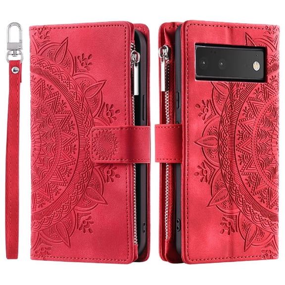 Case for Google Pixel 6 High Quality Clipless 2-in-1 Bottom Shell Aluminium Metal Logo Microfibre Lining Inside With Red Vertical Stripes Carbon Fibre PU Spliced With Fine Grain PU