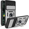 thumbnail image 1 of Case for Google Pixel 6 Pro with Slide Camera Cover,Military Grade Heavy Duty Protection Phone Case Cover with Magnetic Ring Kickstand for Google Pixel 6 Pro SJ Silver, 1 of 13