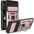 thumbnail image 1 of Case for Google Pixel 6 with Slide Camera Cover,Military Grade Heavy Duty Protection Phone Case Cover with Magnetic Ring Kickstand for Google Pixel 6 SJ Rose Gold, 1 of 13