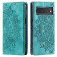 thumbnail image 1 of Case for Google Pixel 6 Wallet Case for Women Girls with Card Holder, Embossed Flower Pattern Magnetic Flip PU Leather Purse Protective Phone Cover for Google Pixel 6, Green, 1 of 10