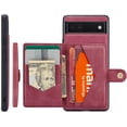 thumbnail image 1 of Case for Google Pixel 6A 2022, Detachable Magnetic Wallet Credit Card Cash Slot Case Cover Support Wireless Charging Functional Kickstand Compatible with Google Pixel 6A 2022 (Red), 1 of 14