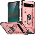thumbnail image 1 of Case for Google Pixel 6A Case Military Grade Drop Case with Kickstand Metel Ring Magnetic Holder Shockproof Protective for Pixel 6A Phone Case (Rose Gold), 1 of 10