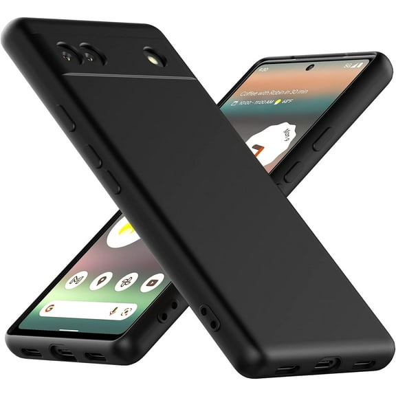 Case for Google Pixel 6a (2022) 6.1 Inches, Thin TPU Silicone Cover with Camera Protection Soft Interior Anti-Scratch Slim Fit Flexible Phone Case for Pixel 6a - Black
