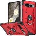 thumbnail image 1 of Case for Google Pixel 7 Pro Case Military Grade Drop Case with Kickstand Metel Ring Magnetic Holder Shockproof Protective for Pixel 7 Pro Phone Case (Red), 1 of 17