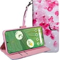 thumbnail image 1 of Case for Google Pixel 7 Pro Case Wallet with Card Holders - Lovely Colorful Pattern PU Leather Flip Phone Case TPU Shell Folio Cover Women Men for Google Pixel 7 Pro Cherry Blossoms, 1 of 14
