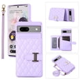 thumbnail image 1 of Case for Google Pixel 7 Pro, Detachable Crossbody Strap & Lanyard Wallet Case with Card Slots, 360° Stand Ring Kickstand Flip PU Leather Protective Cover for Google Pixel 7 Pro, Purple, 1 of 9