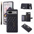thumbnail image 1 of Case for Google Pixel 7 Pro, Detachable Crossbody Strap & Lanyard Wallet Case with Card Slots, 360° Stand Ring Kickstand Flip PU Leather Protective Cover for Google Pixel 7 Pro, Black, 1 of 9