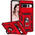 thumbnail image 1 of Case for Google Pixel 7 Pro with Slide Camera Cover, Military Grade Drop Protective Phone Cover Case with Ring Kickstand for Google Pixel 7 Pro JST Red, 1 of 18