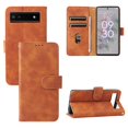 thumbnail image 1 of Case for Google Pixel 7 Pro Wallet Case with Card Slots Holder Magnetic Clasp Cover, Luxury PU Leather Skin-Friendly Wrist Strap Handbag Kickstand Soft Silicone Shockproof Protective Case, Brown, 1 of 7