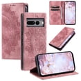 thumbnail image 1 of Case for Google Pixel 7 Pro Wallet Case for Women Girls with Card Holder, Embossed Flower Pattern Magnetic Flip PU Leather Purse Protective Phone Cover for Google Pixel 7 Pro, Pink, 1 of 11