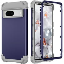 Case for Google Pixel 7, Slim Dual Layer 3 in 1 Heavy Duty Protection Hybrid Hard PC Soft Silicone Rugged Bumper Anti Slip Full-Body Protective Cases For Google Pixel 7, Darkblue